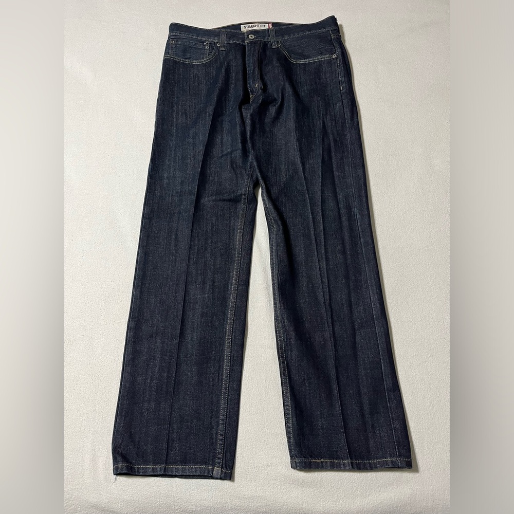 Levis 505 Mens 36x31 Dark Wash Regular‎ Straight Denim Jeans